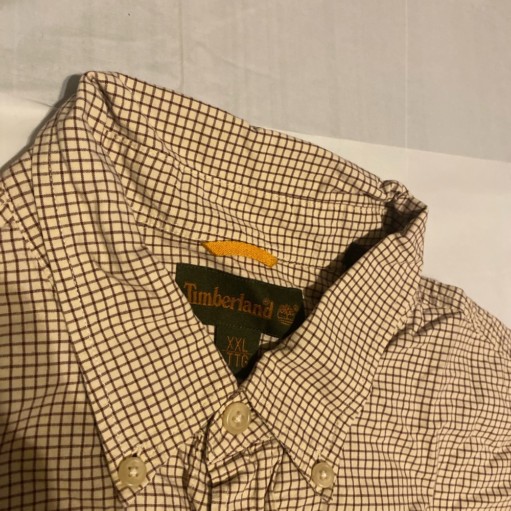 Timberland Brown Casual Button Down Shirt Checkered